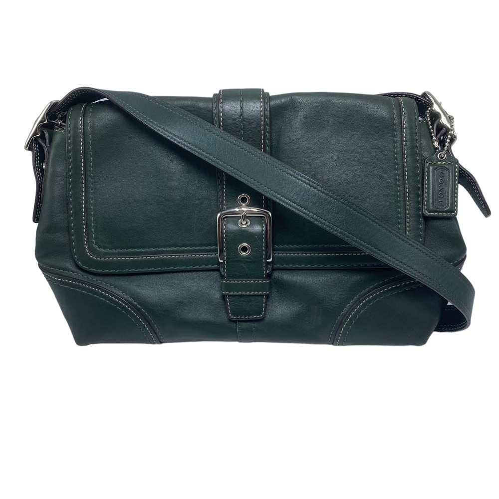 Coach Hampton buckle flap green purse handbag crossbody F0878-F12606
